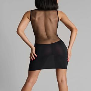 Y2K E-Girl 메쉬 패널 플런지 V넥 바디콘 미니 드레스 여성용 블랙 민소매 클럽웨어