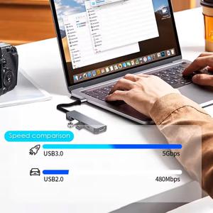 USB C 허브 - 4K HDMI 호환 USB 3.0 2.0 타입 C PD 충전 도크 (맥북, 아이패드, 삼성 S10, 덱스 TV, 마우스, 키보드, USB 디스크 연결 가능)