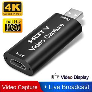 메탈 4K 비디오 캡처 카드 HDTV 2 USB 2.0 HDMI 호환 USB 게임 그래버 레코드 1080P 스위치 Xbox PS4/5 라이브 스트리밍용