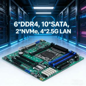 NAS 마더보드 LGA 2011-3 Xeon E5 V4 C612 6*DDR4 10*SATA 2*NVMe 4*2.5G LAN 미니 ITX 소프트 라우터 VPN Openwrt 마이크로 어플라이언스 DIY
