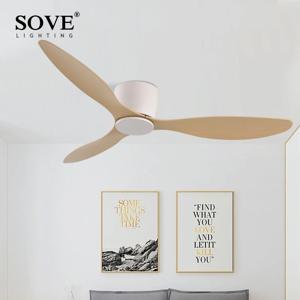 SOVE 모던 화이트 로우 플로어 BLDC 모터 30W 천장 선풍기 (리모컨 포함) 심플 무등 천장 선풍기 가정용 선풍기 220V
