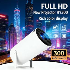 새로운 프로젝터 HY300 4K 안드로이드 11 Wifi6 290 ANSI 알위너 H713 BT5.0 1080P 1280*720P 시네마 야외 휴대용 프로젝터