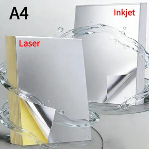 A4 20PCS 무광택 실버 접착 용지 방수 찢어짐 방지 강력한 접착력 잉크젯 레이저 인쇄 가능 스티커