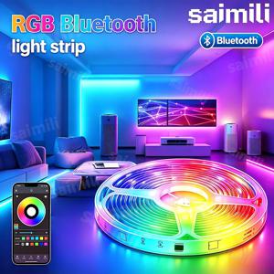 RGB LED 스트립 조명 USB 5V 유연한 다이오드 리본 블루투스 앱 음악 동기화 TV 백라이트 파티 홈 데코 조명