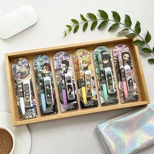 랜덤 1/6개 귀여운 데몬 슬레이어 기계식 연필 세트 학생용 자동 연필 리필 조합 학생용 문구 선물