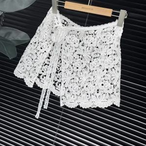 레이스 스커트 플랩 올 시즌 프리미엄 레이어링 하의 힙 커버 슬리밍 타이 에이프런 스커트 여성용 부드럽고 통기성 좋은 플래터링 액세서리