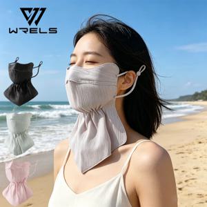 여성용 아이스 실크 마스크 페이스 커버, 자외선 차단, 속건, 통기성, 선스크린 마스크, 반다나, UPF50+, 귀걸이형 스카프