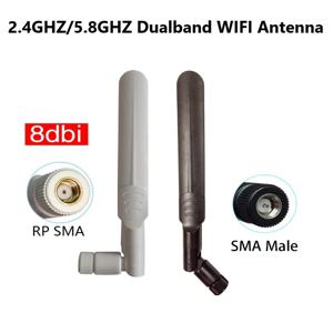 GWS 도매 1 2P 2.4GHz 5.8GHz 안테나 5dBi RP-SMA 수컷 커넥터 듀얼 밴드 와이파이 안테나 SMA 암컷 무선 라우터 IOT