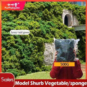 500G 나무 분말 모델 스폰지 클러스터 부시 관목 낮은 지상 덮개 DIY 장면 재료 녹색 식물 Tufted Railrod 레이아웃