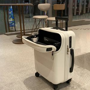 새로운 전면 개방형 보딩 캐리어 남녀공용 20/24/26인치 경량 트롤리 여행 가방 패션 USB 충전 기능 캐리어