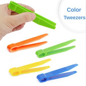 4pcs 고품질 내구성 플라스틱 클립 족집게 어린이를위한 파인 모터 어린이를위한 유아 학습 장난감 식물 곤충 연구 도구 세트