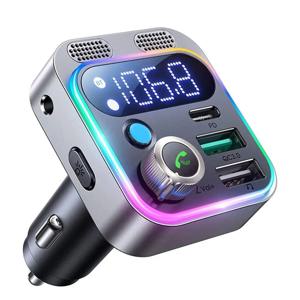 블루투스 5.3 FM 송신기 4 포트 USB 차량용 충전기 유형 C PD 250W 화웨이 OPPO Oneplus 14 용 고속 충전 어댑터