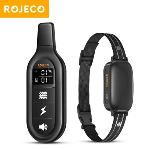 ROJECO 전기 강아지 훈련 목걸이, 디지털 충전식 리모컨, IPX7 방수 진동기, 애완견 짖는 충격 방지 칼라