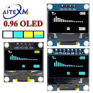 0.96 인치 IIC 직렬 백색 OLED 디스플레이 모듈 128X64 I2C SSD1306 12864 LCD 스크린 보드 GND VCC SCL SDA 0.96