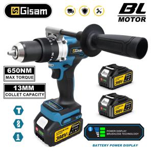 지삼 650NM 13MM 브러시리스 전동 드릴 20+3 토크 무선 임팩트 드릴 전동 드라이버 마키타 18V 배터리용