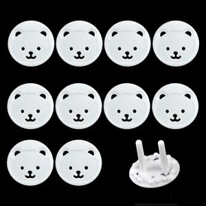 10pcs 플러그 보호기 커버 EU 전원 소켓 보호 커버 곰 두꺼운 어린이 안전 전기 콘센트 전기 충격 방지