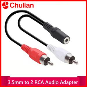 3.5mm-2RCA 케이블 3.5mm 잭 암-2RCA 숫 스테레오 오디오 어댑터 RCA 연장 케이블 (휴대폰, 앰프, 스피커, DVD 등에 사용 가능)