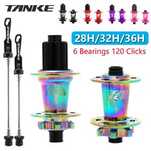 TANKE MTB 120 클릭 허브 6 베어링 자전거 앞/뒤 28 32 36홀 디스크 브레이크 QR 자전거 마스 썬더 노이즈 큐브 6 폴 허브 TH390