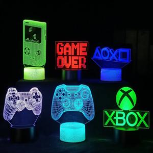3D LED 게임 파티 설치 램프 게임 룸 램프 장식 USB 전원 야간 조명 테이블 램프 침실 장식 크리스마스 조명