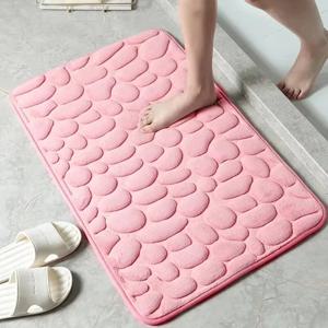 1pc 메모리폼 엠보싱 벨벳 카펫 욕실 거실 논슬립 매트 조약돌 바닥 매트 홈퍼니싱