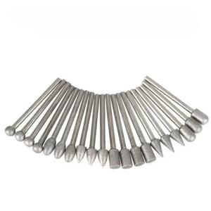 20pcs 다이아몬드 그라인딩 헤드 로터리 드릴 도구용 미니 비트 그라인딩 액세서리 3mm 섕크 도구 키트 연마 도구