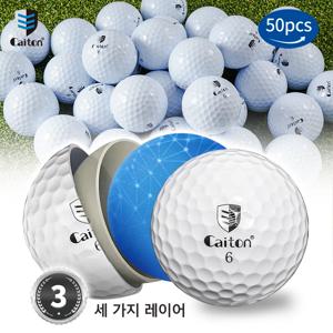 Caiton 3 레이어 골프 공, 332 딤플, 최대 거리, 스핀 컨트롤, 내구성, 정확한 훈련 및 플레이에 적합, 50 개