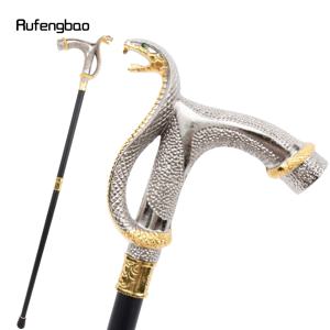 화이트 골든 코브라 헤드 패션 워킹 스틱 장식 워킹 스틱 Cospaly 빈티지 유행 워킹 지팡이 Crosier 93cm