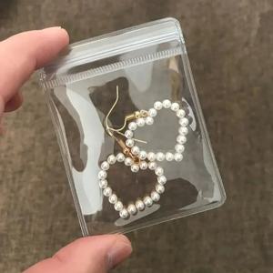 50/100pcs 두꺼운 PVC 쥬얼리 패키지 가방 투명 항산화 주최자 디스플레이 포장 스토리지 셀프 씰링 파우치