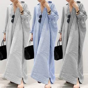 S-5XL 플러스 사이즈 아프리카 드레스 여성용, 아프리카 긴 소매 V넥 맥시 원피스 의상, 여름 패션