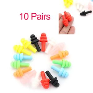 20PCs 귀마개 방음 방수 실리콘 귀 보호 귀마개 여행 소음 감소를위한 소음 방지 슬리핑 플러그