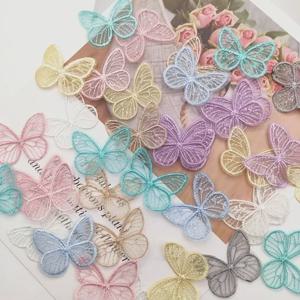 20 개/몫 4.5*3.5cm 수 놓은 메쉬 나비 천 패치 의류 바느질 용품에 대 한 Appliques DIY 헤어 클립 액세서리