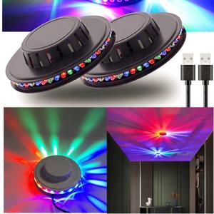 LED 다채로운 회전 디스코볼 무대 조명, 사운드 활성화 무대 조명, 디스코볼 조명, 가정용 어린이 생일, 결혼식, 바, 파티 장식, 벽 배경 장식 (1팩)