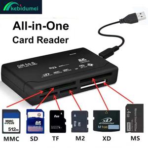 올인원 메모리 카드 리더기 480Mbps USB 외부 카드 리더기 SD SDHC MMC M2 MS XD CF TF 리더 어댑터(MP3 디지털 카메라용)