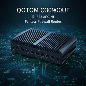 QOTOM 방화벽 서버 Q30900UE i7 i5 i3 AES-NI 2x 10G SFP+ X710 6x 2.5G LAN 팬리스 미니 PC 게이트웨이 소프트 라우터 PVE ESXi