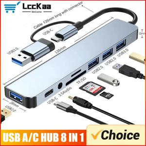 7/8 in1 USB C 허브 확장기 멀티포트 어댑터 타입 C 스플리터 독 USB 3포트 샤오미 폰 태블릿용 고속 데이터 전송 충전
