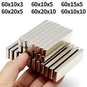초강력 네오디뮴 자석 N35 NdfeB 영구 자석 블록 강력한 자석 냉장고용 60x10x3 60x10x5mm
