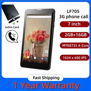 LF705 7인치 3G 전화 통화 가능 안드로이드 6.0 태블릿 PC MTK8735 쿼드 코어 2GB 램 16GB 롬 1024 x 600 픽셀 듀얼 심 카드 GSM