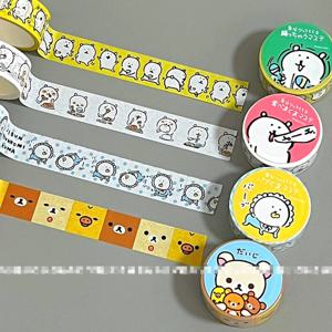 새로운 스타일의 만화 캐릭터 곰과 와시 테이프 플래너 테이프 롤, 카드 포장 플래너 장식 콜라주 테이프 선물