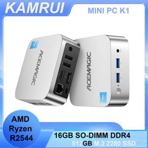 미니 PC AMD 라이젠 R2544 16GB DDR4 512GB M.2 SSD (터보 3.7GHz) 윈도우 11 프로 라데온 4K 디스플레이 3.2USB-C 최대 28w 데스크탑 컴퓨터