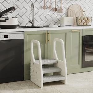 유아용 발판 - 손잡이와 미끄럼 방지 발판으로 높이 조절 가능