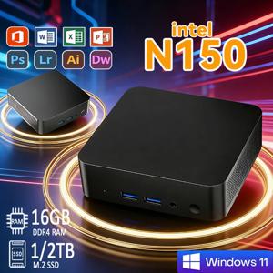 인기 판매 휴대용 인텔 N150 윈도우 11 16GB 램 512GB/1TB SSD 게이밍 미니 컴퓨터 WiFi 6 데스크탑 미니 PC 컴퓨터