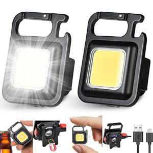 LED 손전등 슈퍼 밝은 1500LM 접이식 브래킷 밝은 EDC 키 체인 USB 충전식 방수 라이트 야외 캠핑 도구