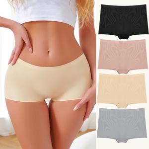 1Pc 여성용 이음매없는 팬티 스포츠 복서 속옷 여성 솔리드 컬러 편안한 팬티 아늑한 란제리 친밀한 속옷 S-XL