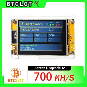 새로운! 스파크마이너 700kH/s + 케이스 ⚡ Nerdminer보다 2배 빠른 BTC 솔로 로터리 마이너 비트코인 ​​암호화폐 2.8인치 스마트 디스플레이