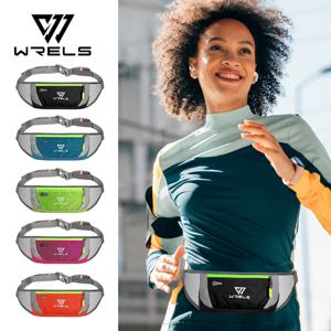WRELS 스포츠 러닝 폰 케이스 허리 가방 경량 야외 일상 캐주얼 하이킹 허리 가방 조절 가능한 벨트 슬림 초박형 가방