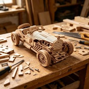 빈티지 스포츠카의 3D 퍼즐 모델, DIY 목재 모델 키트, 명절이나 생일을 위한 창의적인 선물