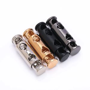 10Pcs 금속 더블 홀 헤드 스프링 버클 코드 잠금 장치 탄성 조정 버클 조임 고정 장치 잠금 장치 바느질 액세서리