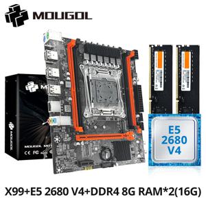MOUGOL X99 마더보드 키트(인텔 제온 E5 2680 V4 및 DDR4 8Gx2 2133MHz 듀얼 채널 RAM M.2 NVME 포함) 데스크탑 게임용 컴퓨터용