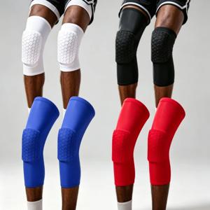 압축 무릎 보호대 – 두꺼운 통기성 메쉬 S-XXL 블루 경량 및 유연성 – 스쿼트 점프 사이클링 훈련에 적합