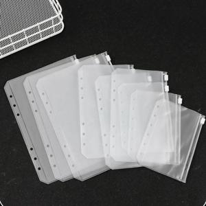 8개입 6링 PVC 바인더 포켓 A7 A6 A5 예산 현금 봉투 지퍼 폴더 루즈리프 가방 문서 파우치 파일링 가방